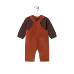 Conjunto de menino às riscas e liso Black cor-de-laranja
