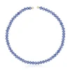Gargantilha banhada a ouro 18 K sobre prata e quartzito azul Hold Oval