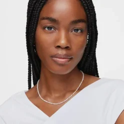 Gargantilha com pérolas cultivadas e banhada a ouro de 18 K sobre prata Gloss