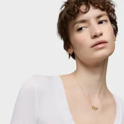 Gargantilha em ouro dupla Hold Oval