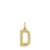 Pingente médio letra D banhado a ouro de 18 K sobre prata TOUS Alphabet