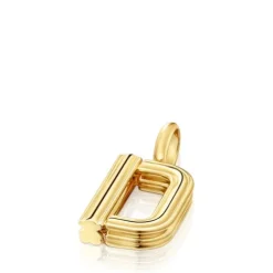 Pingente médio letra D banhado a ouro de 18 K sobre prata TOUS Alphabet