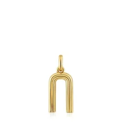 Pingente médio letra N banhado a ouro de 18 K sobre prata TOUS Alphabet