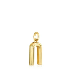 Pingente médio letra N banhado a ouro de 18 K sobre prata TOUS Alphabet