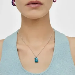 Pingente urso em aço em cor azul Bold Bear