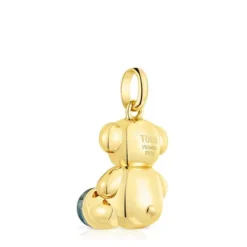 Pingente urso grande Bold Bear em prata vermeil e labradorite