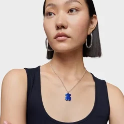 Pingente urso médio em aço na cor azul Sweet Dolls