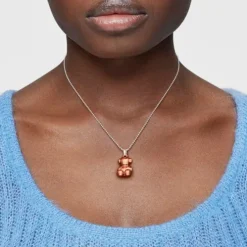 Pingente urso médio em aço na cor rosa acobreado Bold Bear