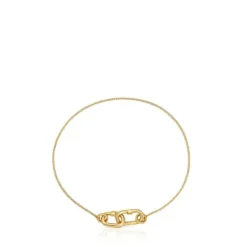Pulseira corrente em ouro dupla Hold Oval