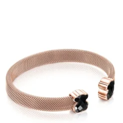 Pulseira Mesh Color em Aço IP rosado e Ónix