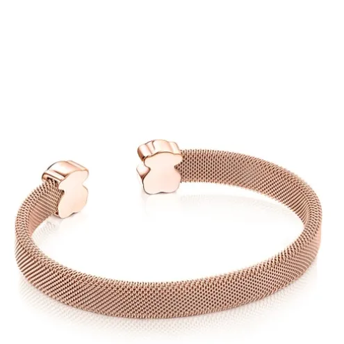Pulseira Mesh Color em Aço IP rosado e Ónix
