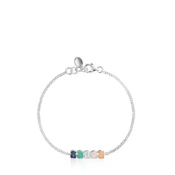 Pulseira Mini Color em Prata com Pedras Preciosas