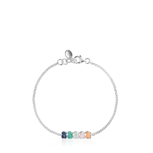 Pulseira Mini Color em Prata com Pedras Preciosas