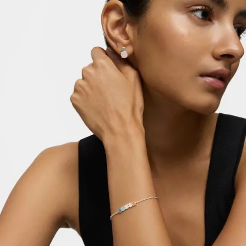 Pulseira Mini Color em Prata com Pedras Preciosas
