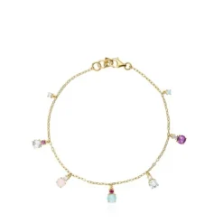 Pulseira Mini Ivette em Ouro com Pedras preciosas