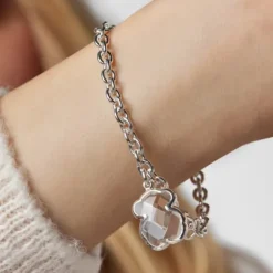 Pulseira Sweet Dolls Color em Prata e Cristal de rocha