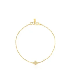 Pulseira TOUS Good Vibes trevo em Ouro e Diamantes