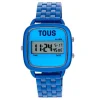 Relógio digital com bracelete em aço em cor azul D-Logo