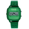 Relógio digital com bracelete em aço em cor verde D-Logo