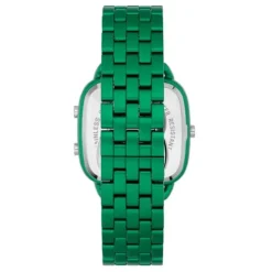 Relógio digital com bracelete em aço em cor verde D-Logo