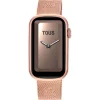 Relógio smartwatch com bracelete em aço IPRG rosado e caixa de alumínio na cor IPRG rosado TOUS T-Band Mesh