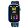 Relógio smartwatch com correia em nylon e correia em silicone azul T-Band