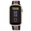 Relógio smartwatch com correia em nylon e correia em silicone na cor pau-rosa T-Band