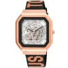 Relógio smartwatch com correia em nylon e correia em silicone rosa B-Connect