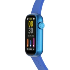 Relógio smartwatch com correia em nylon e correia em silicone azul T-Band