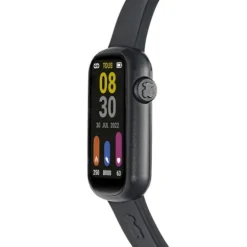 Relógio smartwatch com correia em nylon e correia em silicone preto T-Band