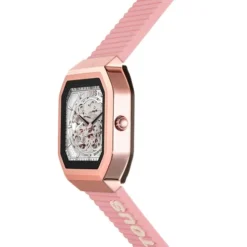 Relógio smartwatch com correia em nylon e correia em silicone rosa B-Connect