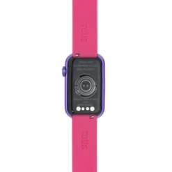 Relógio smartwatch com correia em nylon e correia em silicone fúcsia T-Band