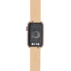 Relógio smartwatch com correia em nylon e correia em silicone na cor pau-rosa T-Band
